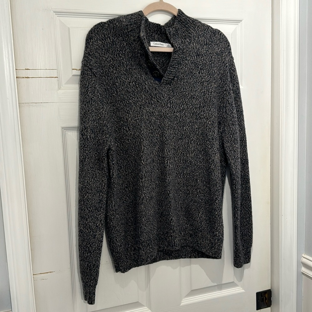 🩵3 FOR $20 Calvin Klein Men’s Navy Sweater Size Large